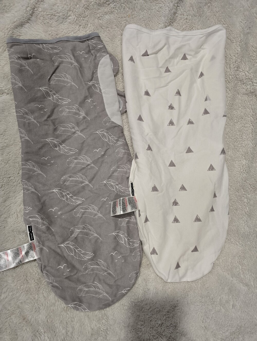 Gilquen Baby White & Light Gray Swaddle
